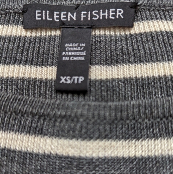 Eileen FISHER striped knit long sleeve sweater xs - Picture 7 of 12